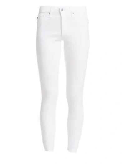 Shop Ag Farah Skinny Ankle High-rise Jeans In White