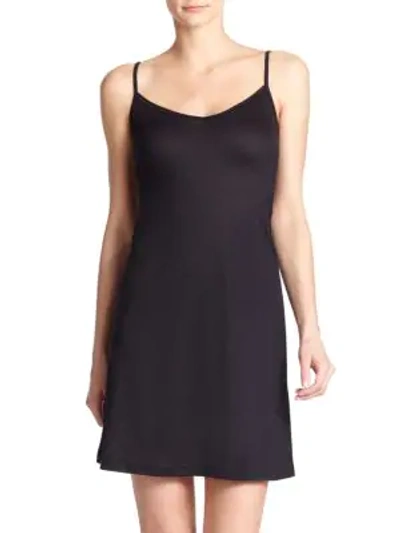 Hanro Ultralight Mercerized Cotton Slip In Black