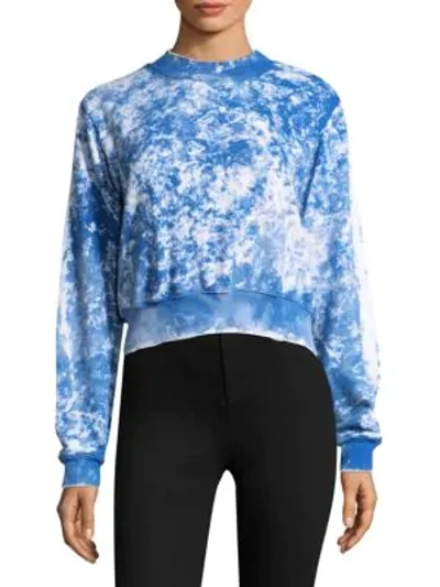 Shop Cotton Citizen Milan Cropped Crewneck Sweatshirt In Electric