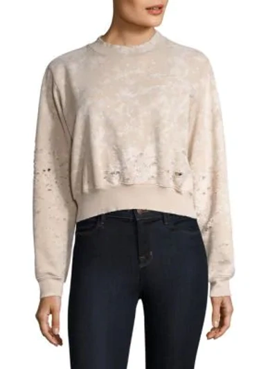 Shop Cotton Citizen Milan Cropped Crewneck Sweatshirt In Sand Dust