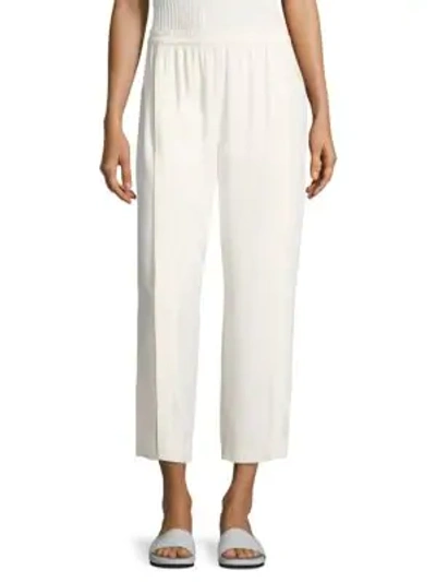 Shop Helmut Lang Pleated Crepe Culottes In Ivory