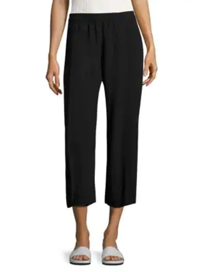 Shop Helmut Lang Women's Pleated Crepe Culottes In Black