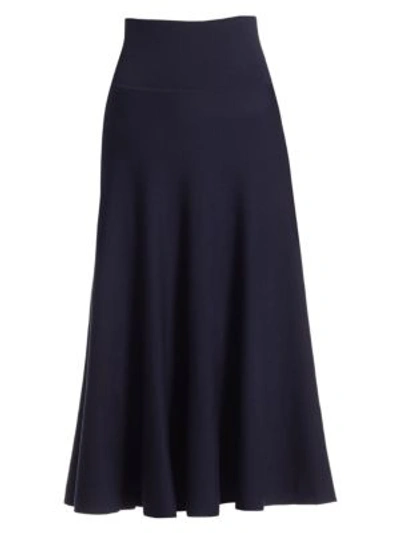 Shop The Row Alessia Wool Skirt In Navy