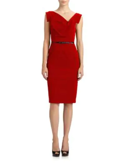Shop Black Halo Women's Jackie Belted Sheath Dress In Red