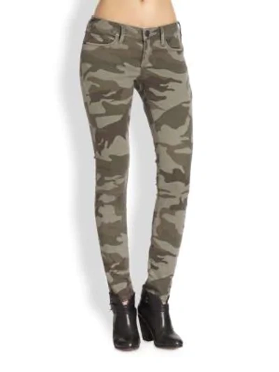 Shop True Religion Casey Low-rise Skinny Jeans In Olive Camo