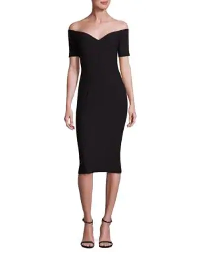 Shop Cinq À Sept Birch Off-the-shoulder Dress In Black