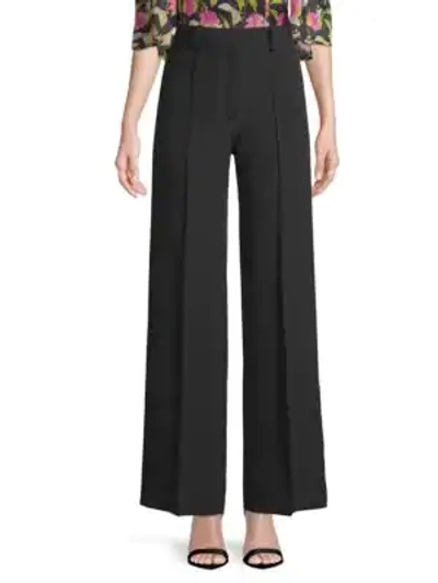 Shop Milly Hayden Pintuck Trousers In Black