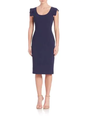 Black Halo Amelie Sheath Dress In Pacific Blue | ModeSens