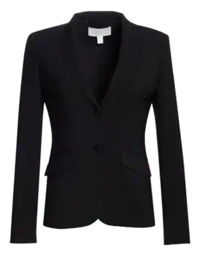 Shop Hugo Boss Julea Stretch Wool Jacket In Black