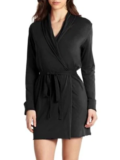 Shop Skin Women's Wrap Robe In Black