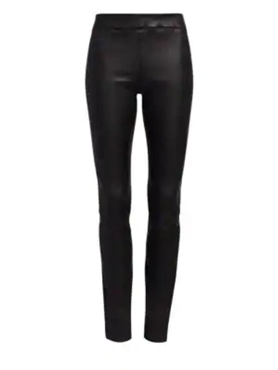 Shop The Row Women's Essentials Leather Moto Pants In Black