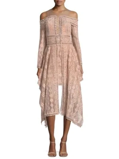 Shop Thurley Lace Mini Dress In Nude