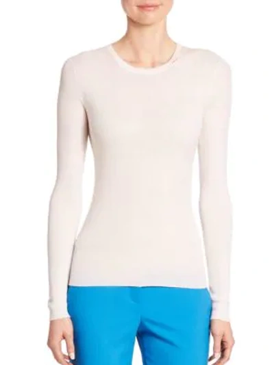 Shop Michael Kors Women's Ribbed Cashmere Sweater In White