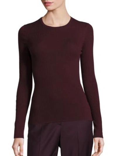 Shop Theory Mirzi Refined Merino Wool Sweater In Garnet