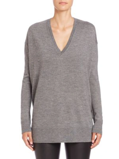 Shop The Row Essentials Amherst V-neck Sweater In Grey