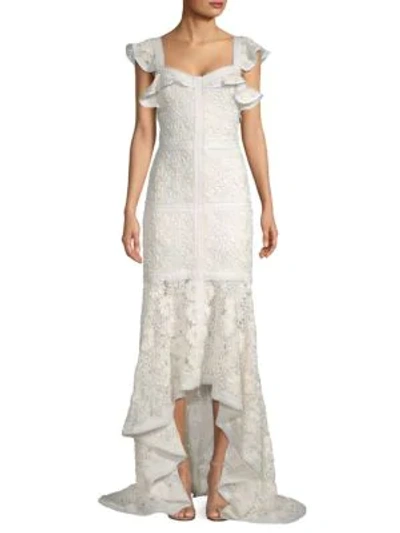 Shop Alexis Zander Lace High-low Dress In Ivory Lace