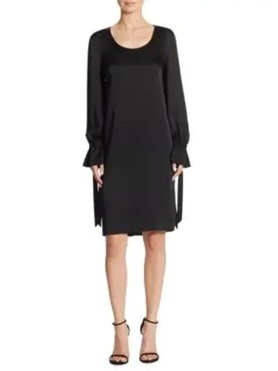 Shop Elizabeth And James Easy-fit Salome Cuff-tie Dress In Black