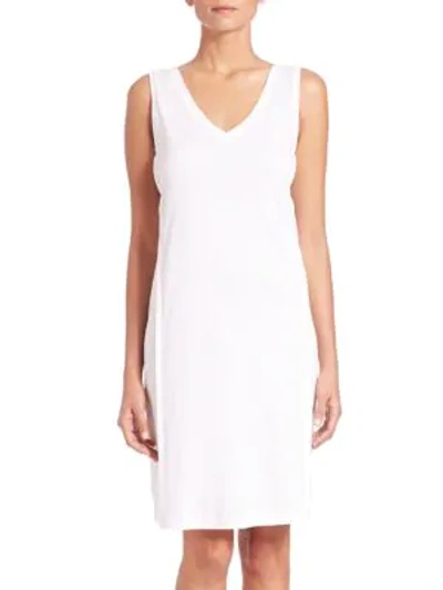 Shop Hanro Women's Pure Essence Tank Gown In Off White