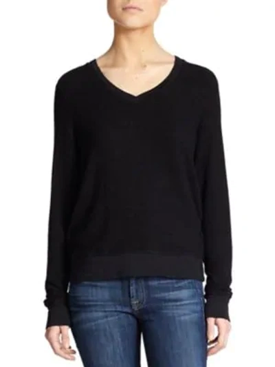 Shop Wildfox V-neck Sweatshirt In Black