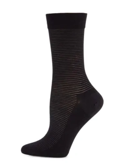 Shop Wolford Striped Socks In Black