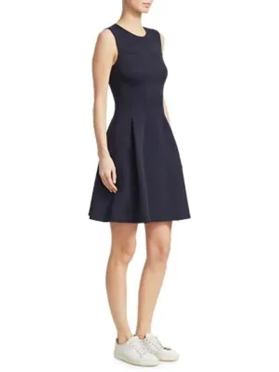 Shop Theory Modern Pique-knit Tea Dress In Navy