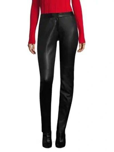 Shop Derek Lam Leather Skinny Leggings In Black