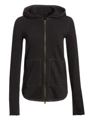 Shop Atm Anthony Thomas Melillo French Terry Zip Hoodie In Heather Charcoal