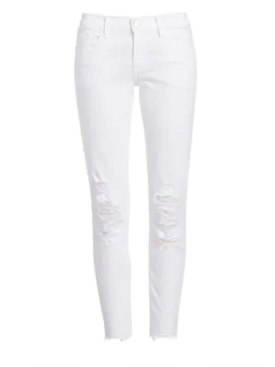 Shop J Brand 9326 Distressed Low-rise Cropped Skinny Jeans In Demented