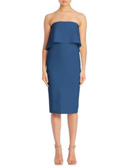 Shop Likely Driggs Strapless Dress In Steel Blue