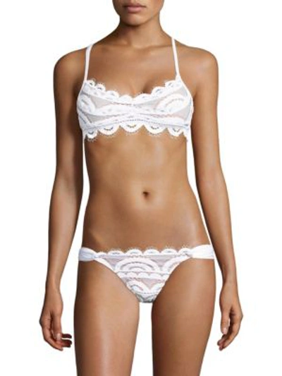 Shop Pilyq Women's Scalloped Lace Bikini Top In White