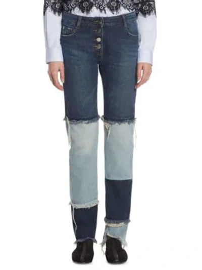 Shop Each X Other Patchwork Cotton Jeans In Two Tone Wash