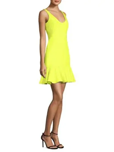 Shop Milly Geneva Mini Dress In Neon Yellow