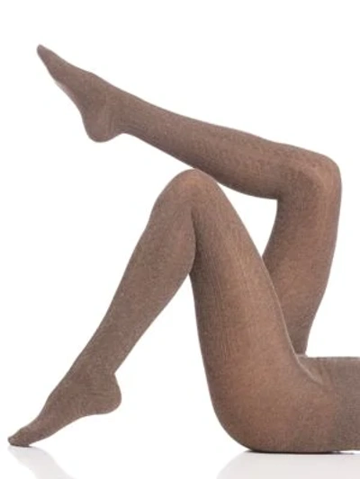 Shop Falke Striggings Cable Tights In Pebble