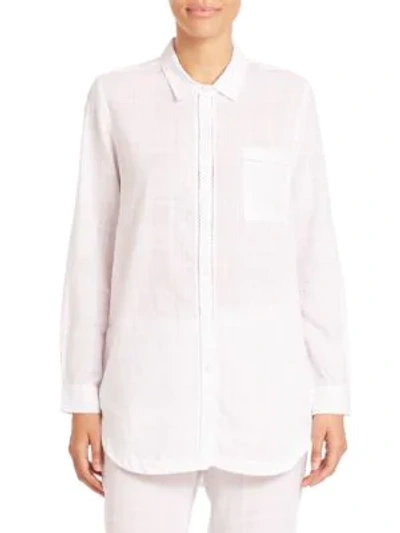 Shop Skin Light Stripe Cotton Pajama Top In White