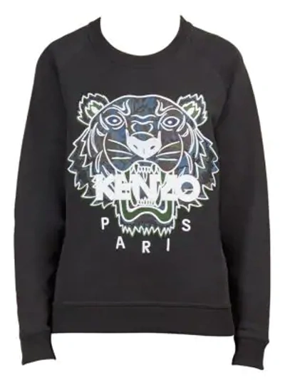Shop Kenzo Floral Tiger Sweatshirt In Black