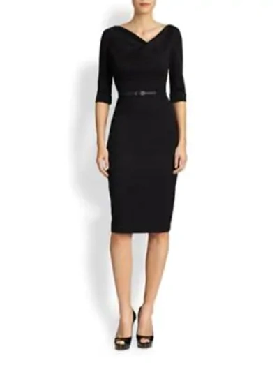 Shop Black Halo Women's Jackie O Three-quarter Sleeve Dress In Black