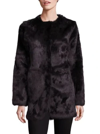 Shop Adrienne Landau Rabbit Fur Coat In Brown