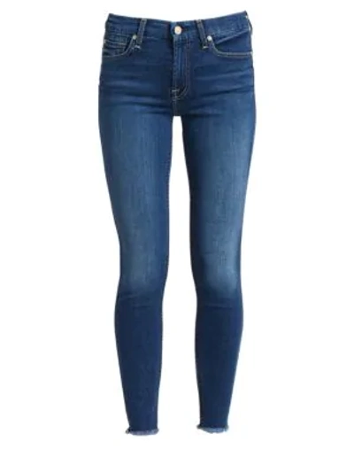 Shop 7 For All Mankind Raw-edge Ankle Skinny Jeans In New Lux Reign
