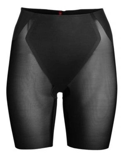 Shop Spanx Women's Haute Contour Mid-thigh Shorts In Very Black