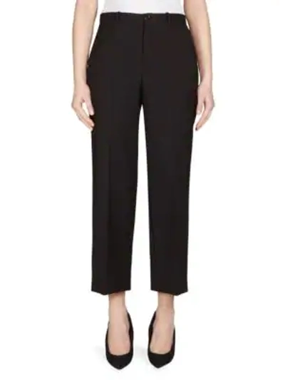 Shop Balenciaga Cropped Wool-blend Pants In Noir