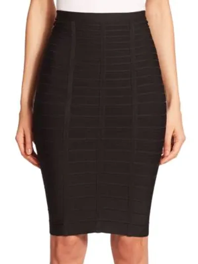 Shop Herve Leger Women's Sia Bandage Pencil Skirt In Black