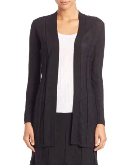 Shop M Missoni Wool-blend Zigzag Cardigan In Black