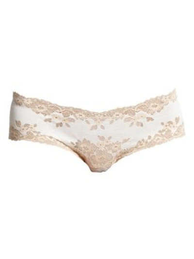 Shop Cosabella Italia Seamless Lace Hotpants In Ivory