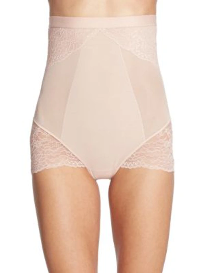 Shop Spanx Spotlight On Lace High-waist Brief In Vintage Rose