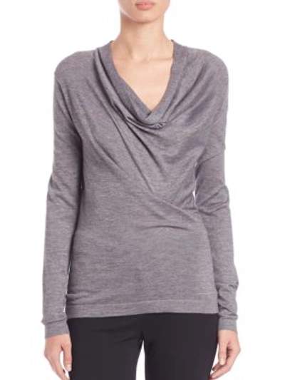 Shop Derek Lam Draped Cowlneck Sweater In Grey