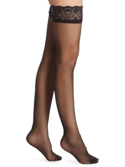 Shop Commando Women's Lace All Night Sexy Thigh Highs In Black