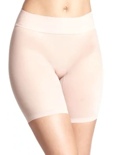 Shop Wolford Sheer Touch Control Shorts In Rose