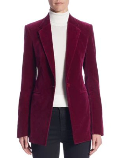 Shop Theory Stretch Velvet Jacket In Electric Pink