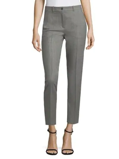 Shop Michael Kors Core Samantha Wool-blend Crop Pants In Banker Melange