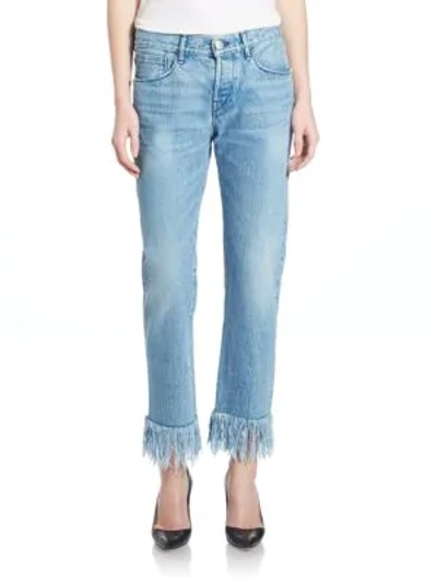 Shop 3x1 Straight Leg Fringe Jeans In Stella